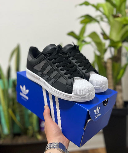 ADIDAS SUPER STAR NEGRO - GRIS
